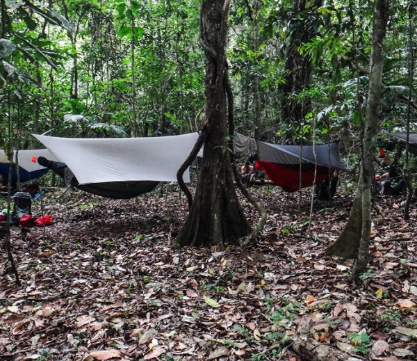 Using the hammock tents as accommodation during the Darien Gap expedition